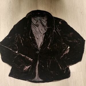 Daisy Fuentes Chocolate Velvet Blazer Size 14